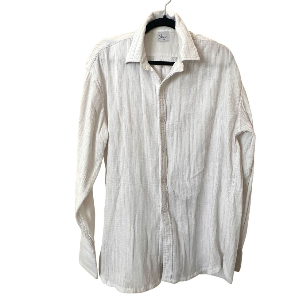 BAMBA SWIM Accordion Pleat‎ Oversized Coverup Top White S/M